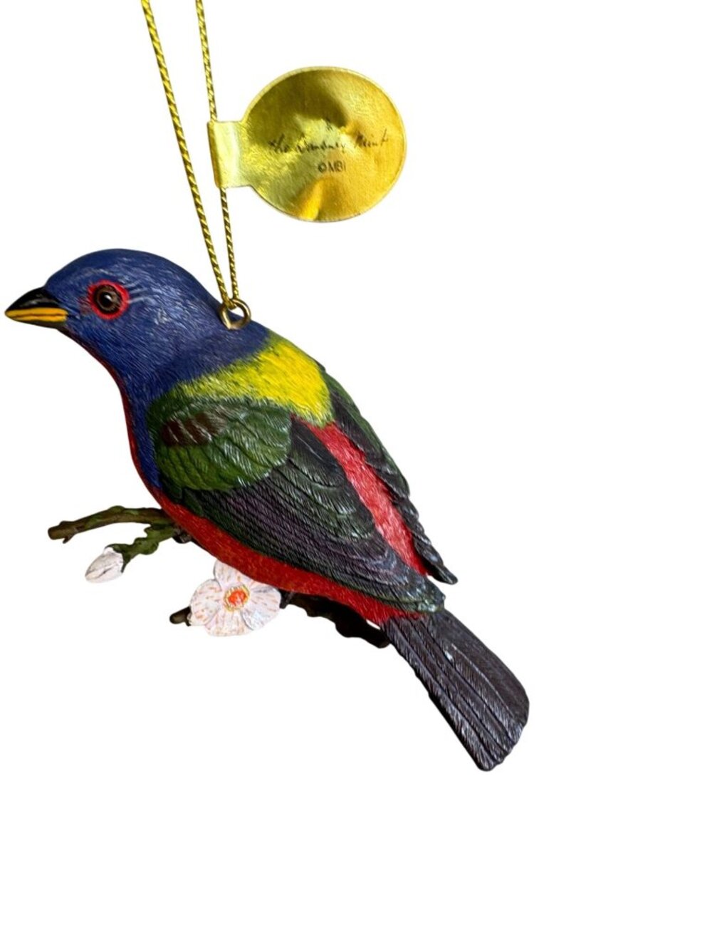 Danbury Mint Bird Ornament Redhead & Painted Bunting Resin Christmas Decor - Picture 6 of 8